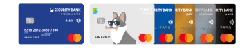 two credit cards with different colors and designs