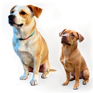 two dogs sitting next to each other dog