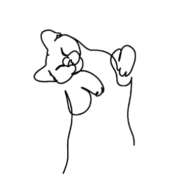 a black and white drawing of a dog