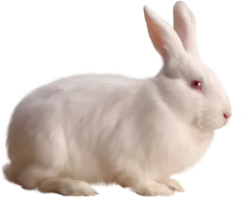 white rabbit on a white background