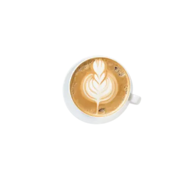 a cup of coffee on a white background