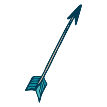a blue arrow on a white background