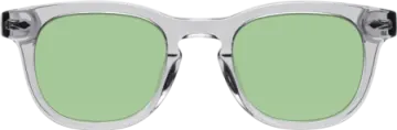 a pair of glasses with green lenses
