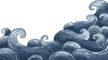 a drawing of waves on a white background
