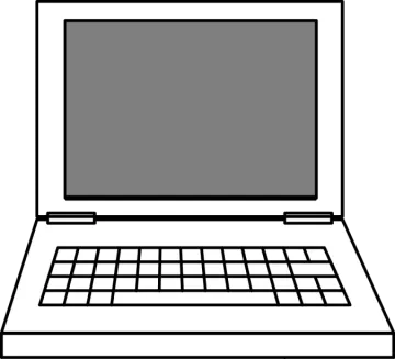 a laptop with a blank screen
