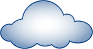 a blue cloud on a white background