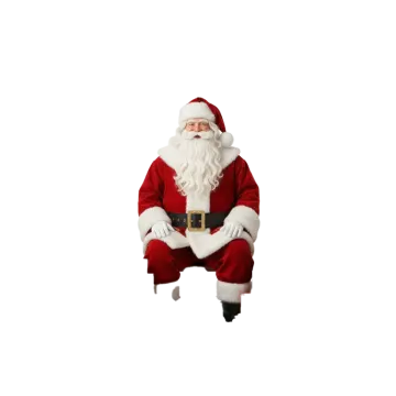 a santa claus sitting on a white background