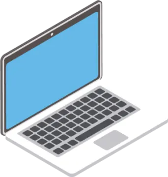 a laptop with a blue screen