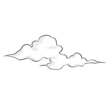 a black and white drawing of clouds