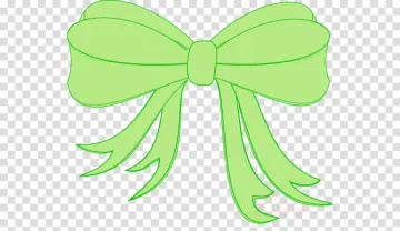 a green bow on a transparent background
