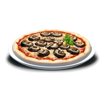 a white plate with a pizza on it