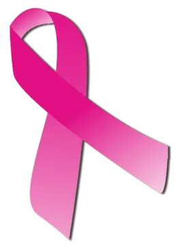 a pink ribbon on a white background