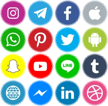 a set of social icons vector