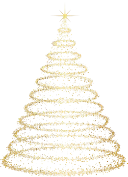 a gold christmas tree on a white background