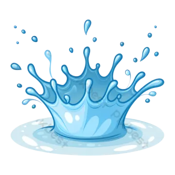 a blue water splash on a white background