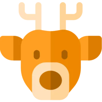 a reindeer head with horns