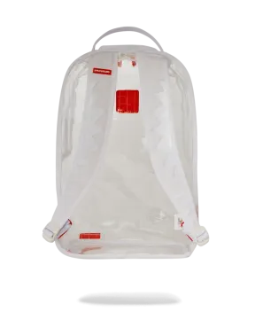a clear backpack on a white background