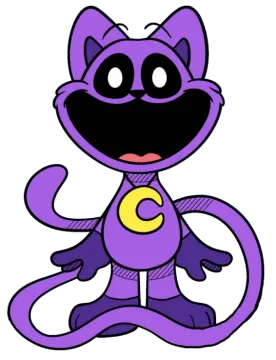 a purple cat with a yellow heart on its chest