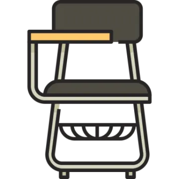 a black and white illustration of a chair
