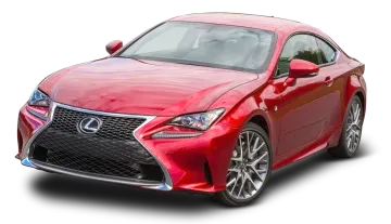 a red lex car on a white background