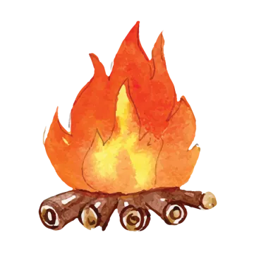 an illustration of a campfire