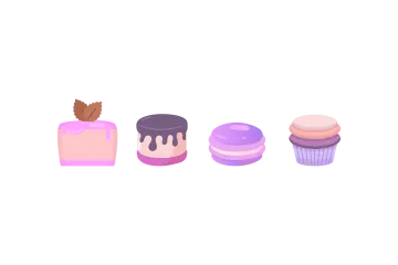 three different types of cupcakes
