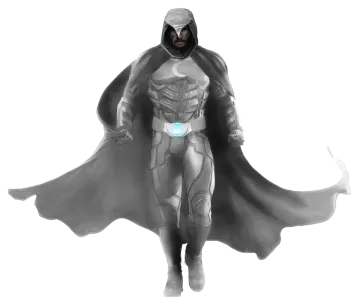 a black and white image of a man dressed as batman