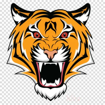 a tiger's head with its mouth open