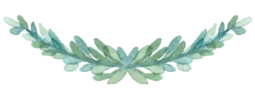 a watercolor painting of green leaves
