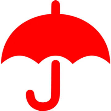 a red umbrella on a white background