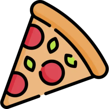 a slice of pizza on a white background