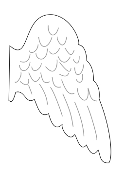a black and white drawing of an angel