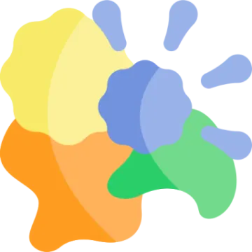 an image of a group of colorful shapes