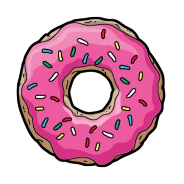 a pink donut with sprins on it