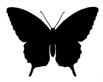 a black and white silhouette of a butterfly