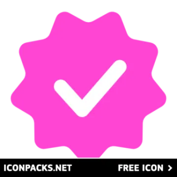a pink icon with a check mark on it