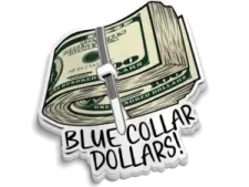blue collar dollars sticker