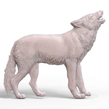 a 3d model of a wolf on a white background