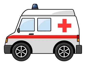 an ambulance with a red cross on the side