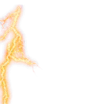 a lightning bolt on a white background