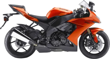 an orange motorcycle on a white background