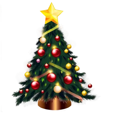 a christmas tree with red and gold ornaments