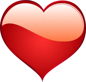 a red heart with a white background