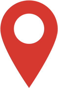 a red pin on a white background