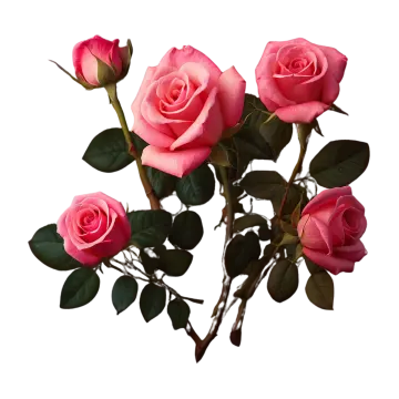 a bunch of pink roses on a white background