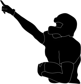 a black and white silhouette of a man kneeling