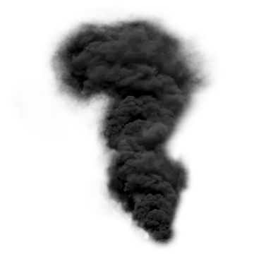 a black smoke cloud on a white background