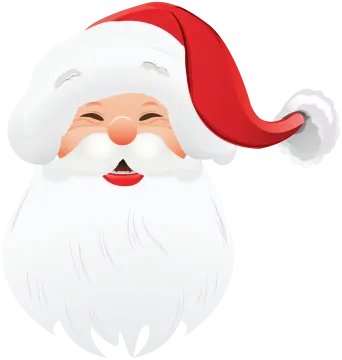 a smiling santa claus with a red hat and white beard