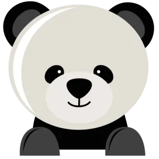 a panda bear sitting on top of a white sign