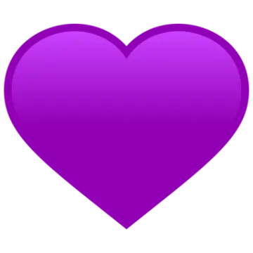 a purple heart on a white background